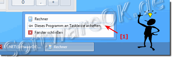 Taschenrechner an die Windows 8 und 8.1 Taskleiste anheften pinnen!