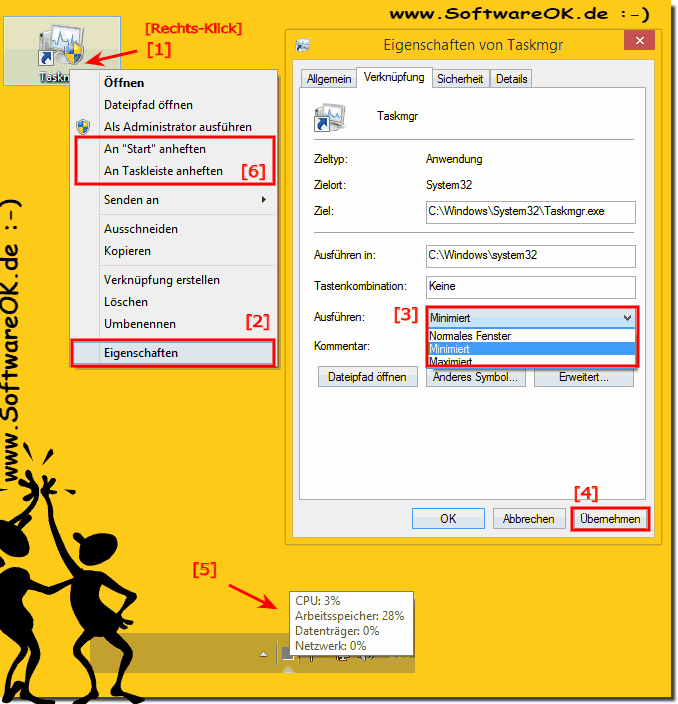 Task Manager im minimierten Modus ausfhren!