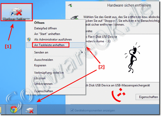 USB Laufwerke Sicher entfernen über eine Windows-8 Desktop-Verknüpfung!