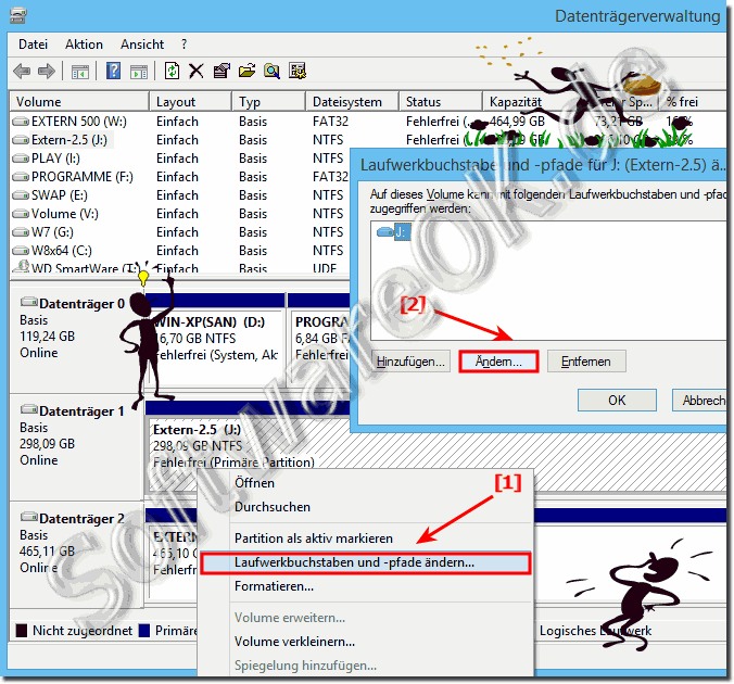Unter Windows 8.1 Laufwerksbuchstabe ndern! 