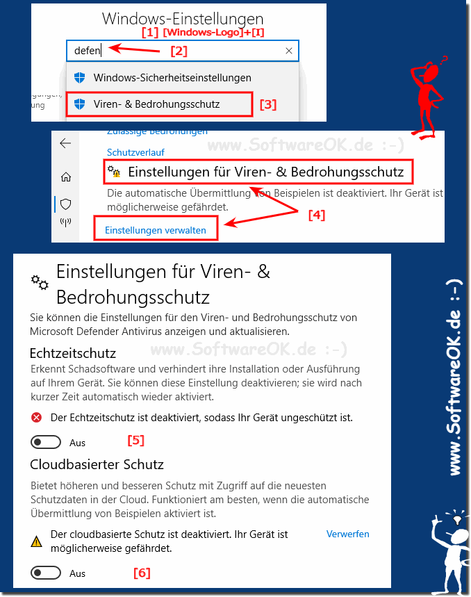 Virenschutz Windows Defender in Win 10 deaktivieren!