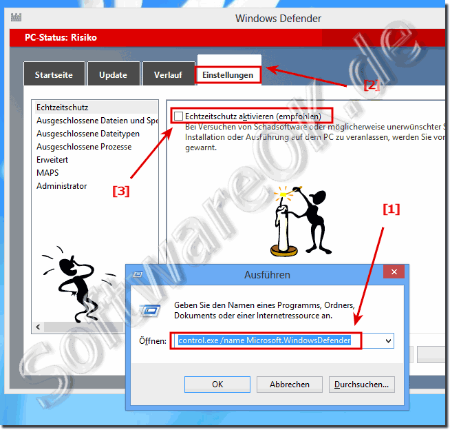 Virenschutz Windows Defender in Windows 8 und 8.1 deaktivieren