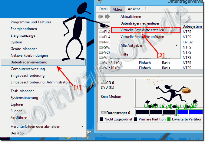 Virtuelles Festplatte erstellen unter Windows 8.1 u 10! 