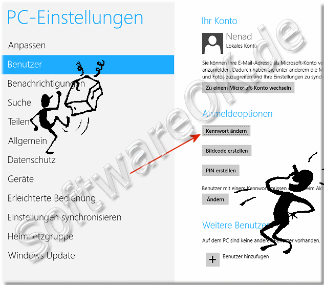 Windows-8 Anmeldeoptionen Kennwort aendern