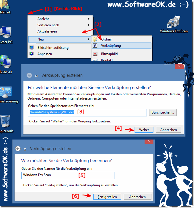 Windows-Fax und -Scan als Desktopverknpfun!