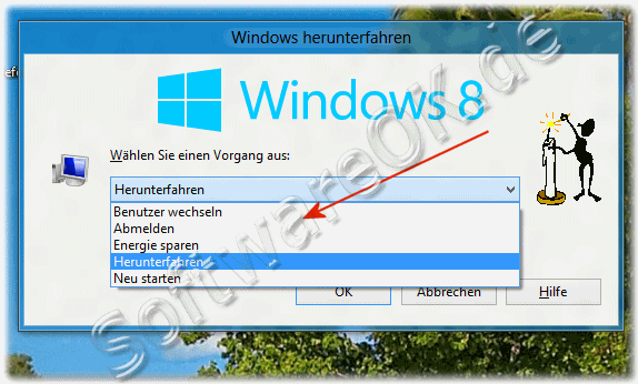 Windows-herunterfahren Dialog-Fenster in Windows-8!