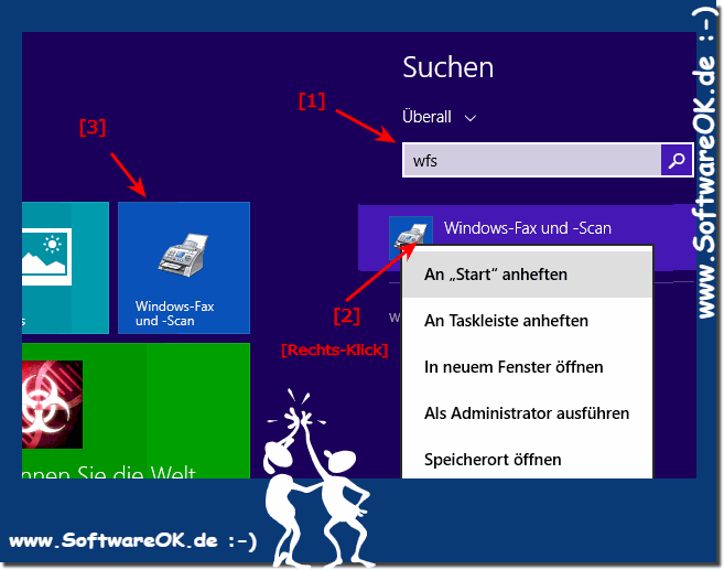 Windows 8.1 Fax und Scan an Start oder die Taskleiste pinnen!