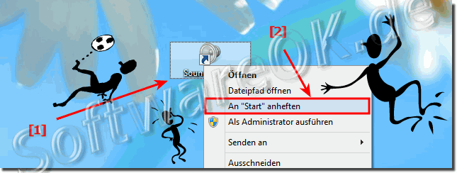 Windows 8 Sound an Start-Men Anheften