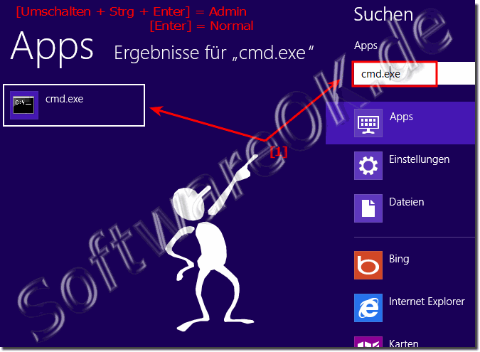 Windows 8 und 8.1 Eingabeaufforderung als Admin starten ber Start!