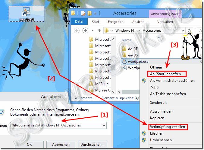 WordPad Desktopverknpfung in Windows 8 u 8.1 und Start