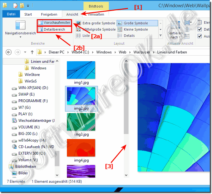  Vorschaufensters im MS-Explorer anpassen, aktivieren