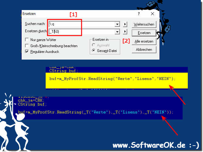 Zeichenfolge ersetzen fr Unicode in c++ Visual Studio!