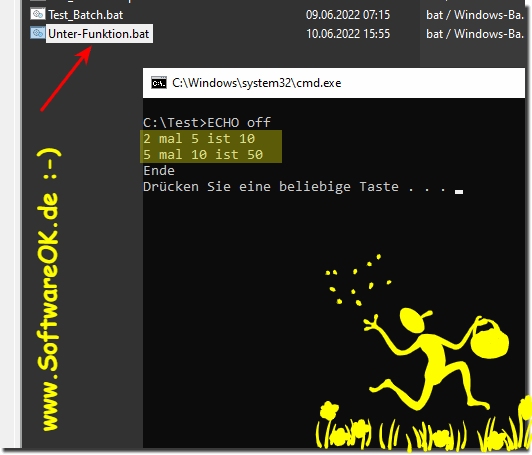 Beispiel einer schlichten Unterfunktion in der Bach-Datei!