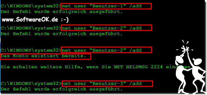 Benutzerkonten per Befehlszeile erstellen!