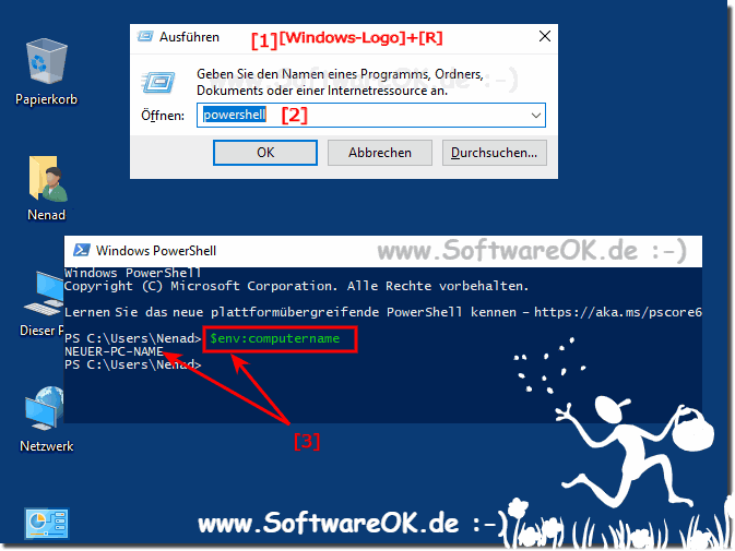 Computername ber das MS Powershell anzeigen!