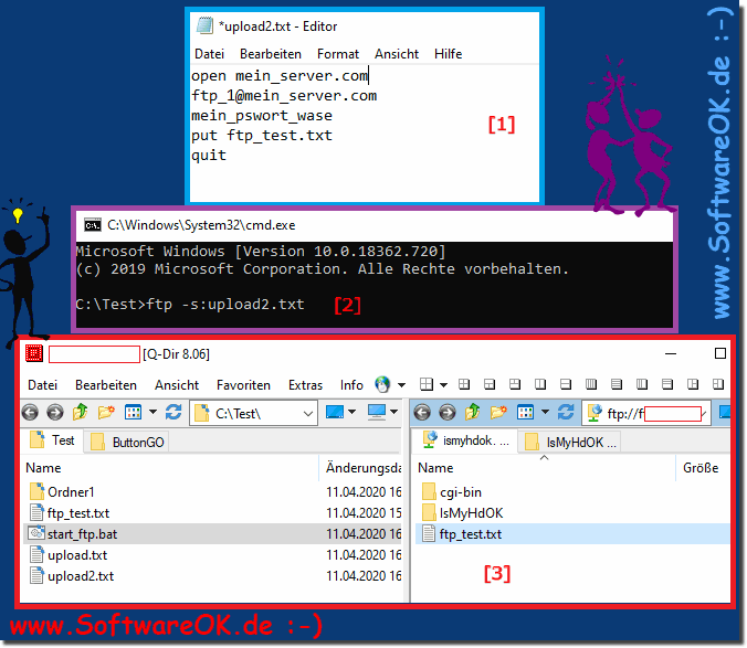 FTP-Uploads / Downloads CMD Batch Datei Automatisierung!