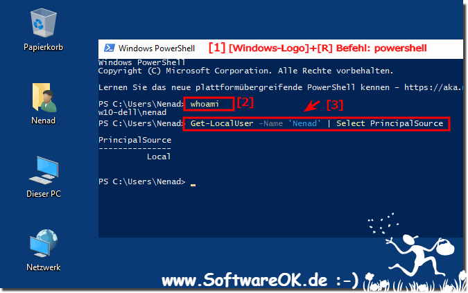 Ist es ein Microsoft Konto oder ein lokales Konto abfrage!