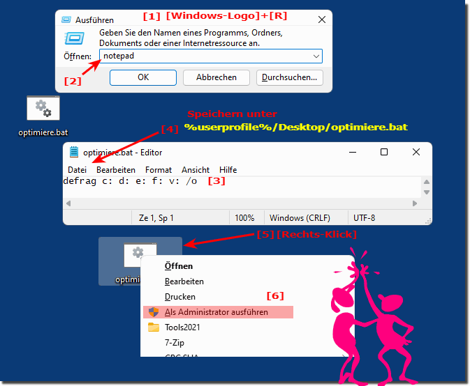 Laufwerke Optimieren ber Skript ergo Batchdatei!