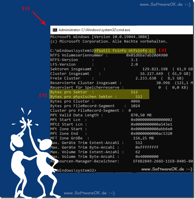 Laufwerks Informationen ber die Eingabeaufforderung!