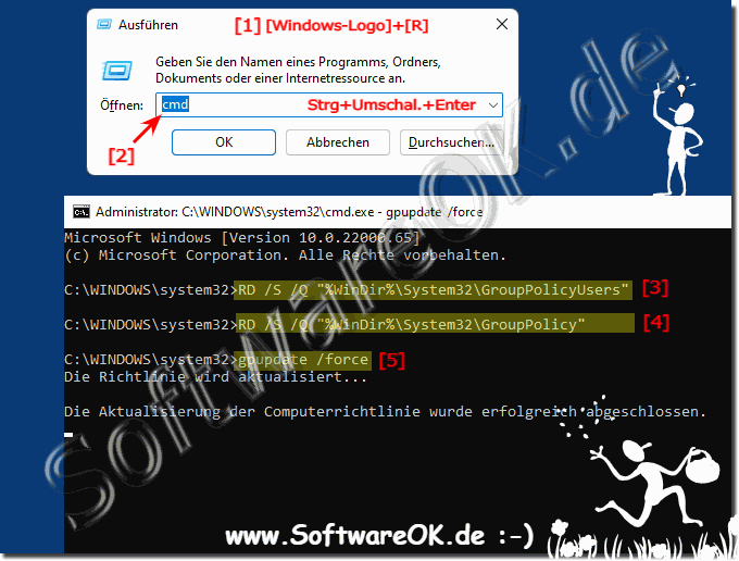 Lokale Gruppenrichtlinienzurcksetzen unter Windows 11, 10, ... ber cms.exe!