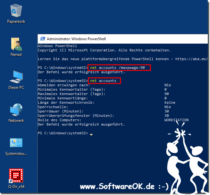 Maximale Kennwort- Alter / Ablaufdatum über Windows PowerShell festlegen!