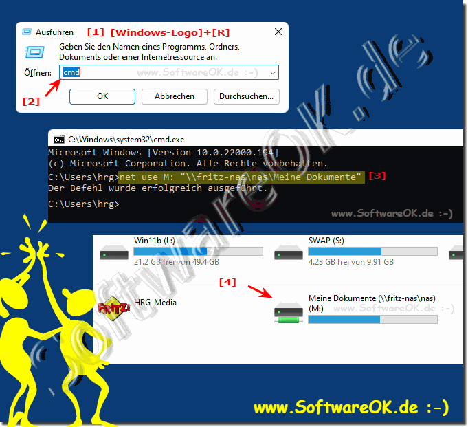 Netzlaufwerke ber die Eingabeaufforderung unter Windows verbinden!