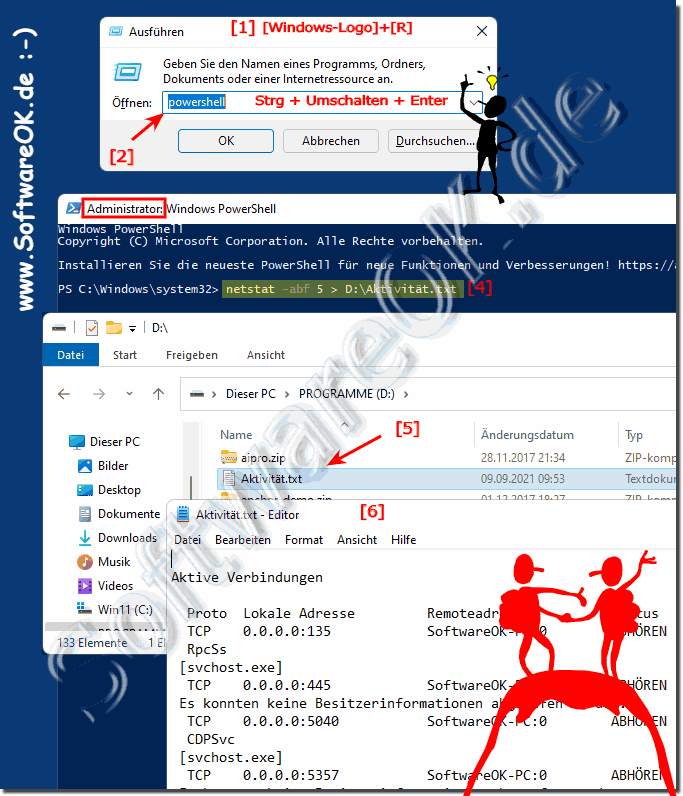 Netzwerk Verbindung-Aktivitten ber PowerShell und netstat protokollieren!