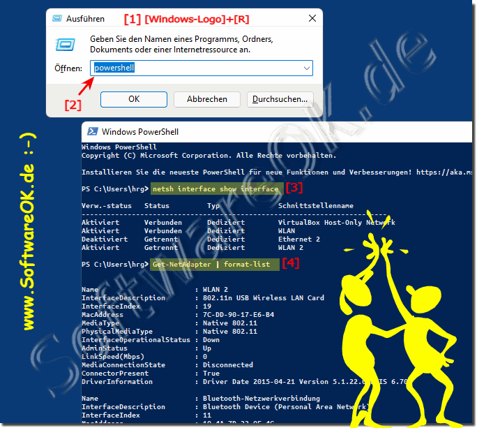 Netzwerkadapter auflisten ber NETSH!