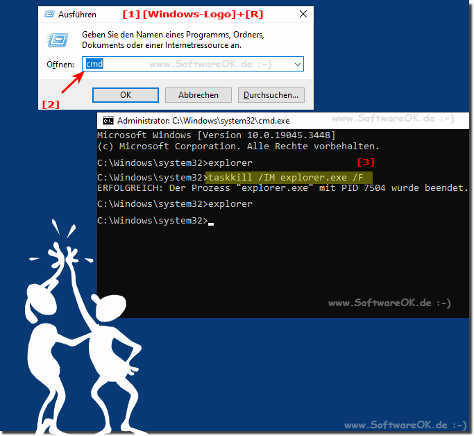 Taskkill mit der Cmd.exe korrekt und sinnvoll einsetzen Beispiel!