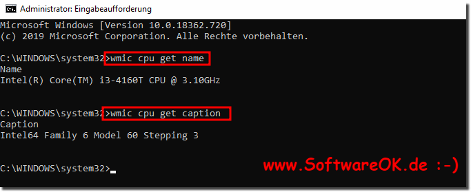 ber die Eingabeaufforderung die CPU-Prozessorinformationen abrufen!