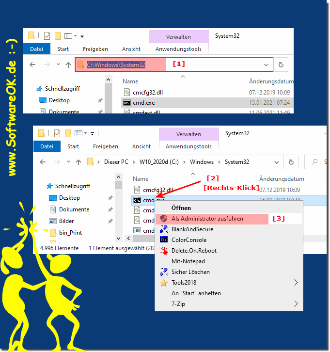 Windows Erweiterte Eingabeaufforderung und Normal!