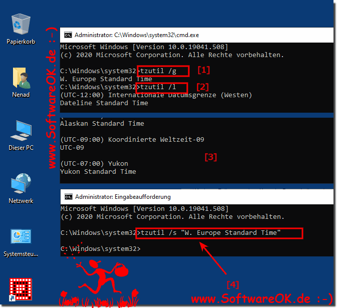 Windows Zeitzone ber Konsole / Powershell ndern!