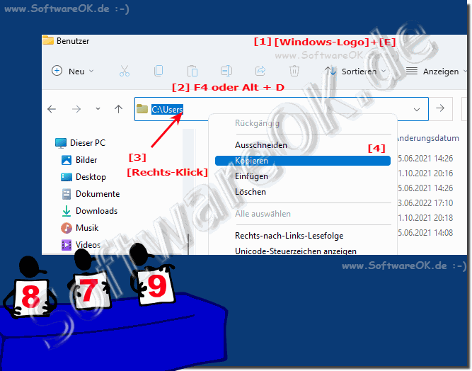 Pfad eines Ordners in die Zwischenablage!