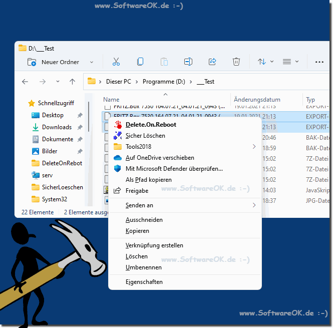 Rechtsklick Menu im Windows Datei Explorer!