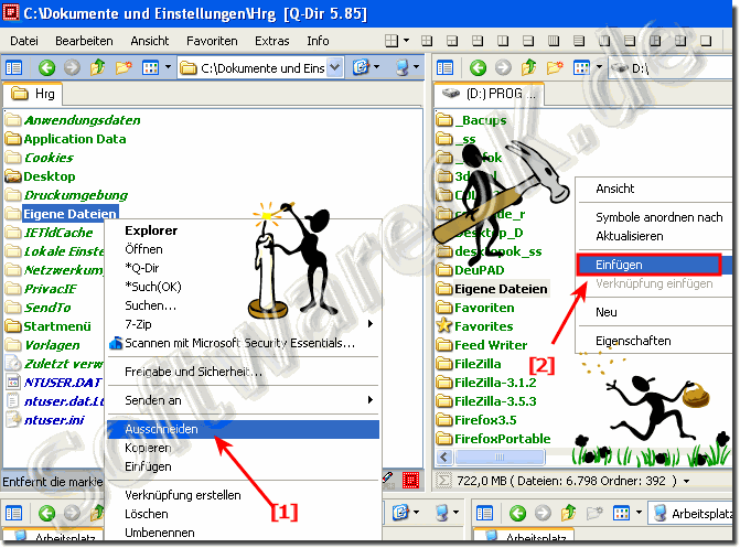 Eigene Dateien auf Laufwerk (D) bei Windows-XP!