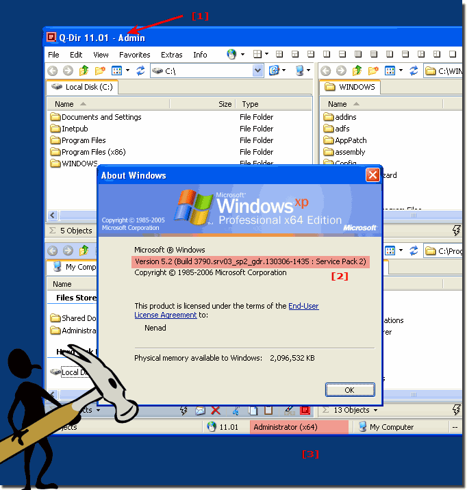 Quad-Explorer in Windows XP  im Jahr 2022!