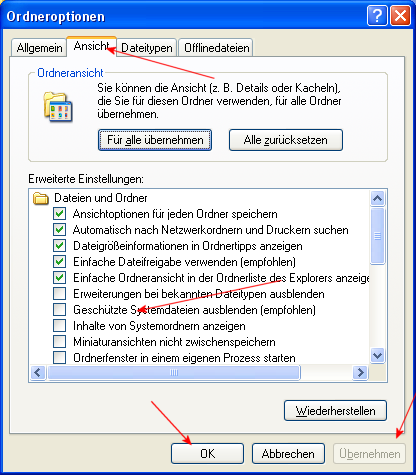 Geschützte Systemdateien ausblenden