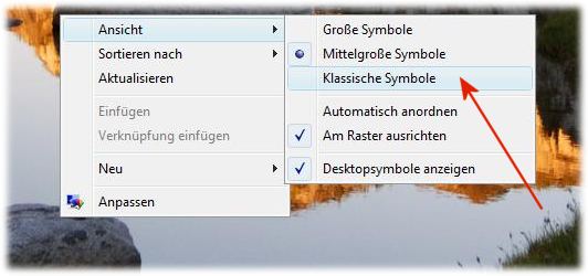 Die Desktop Icons bzw. Symbole bei Vista  Sind viel zu Gro.