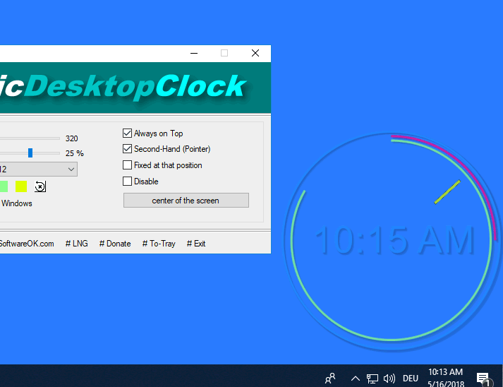 Desktop Uhr Windows 10, 11 Analog APP