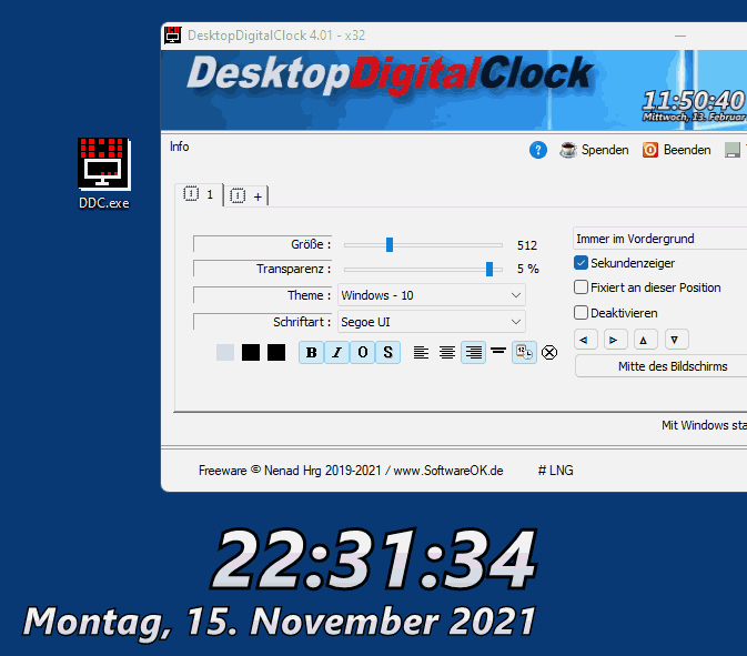 Wozu ist ein Digitalen Desktopuhr unter Windows geeignet?