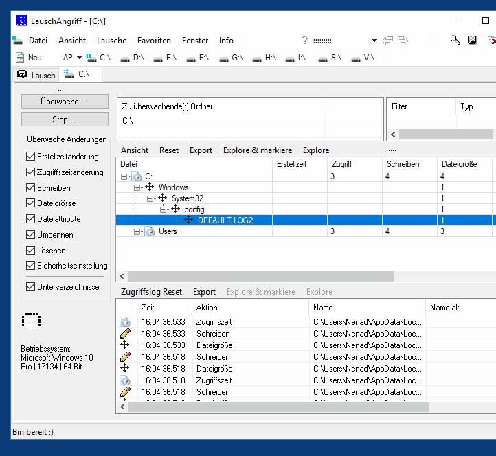 Windows Erstellzeitnderungen, Zugriffszeitnderungen berwachen!