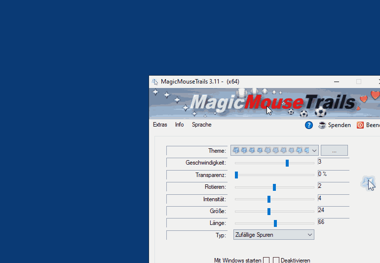 Magische Maus Spuren für alle MS Windows OS!