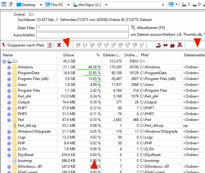 Ordner-Gre, Datei-Anzahl, Ordner-Anzahl ermitteln!