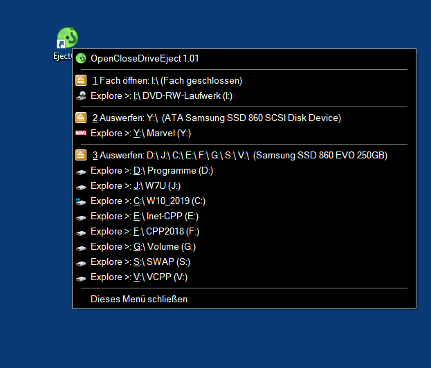 Desktop Verknpfung Laufwerke sicher entfernen und auswerfen!