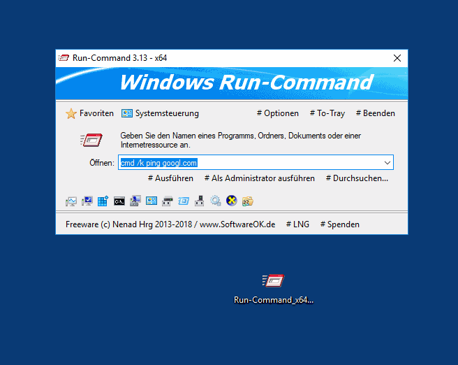 Wozu ist ein Alternatives Ausfhren-Dialog unter Windows gut?