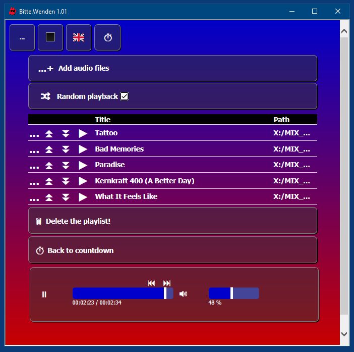 Anwendung fr Countdowns mit anpassbaren Funktionen