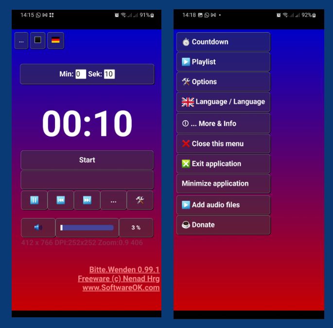 Bitte.Wenden 3 auf Samsung Handy mit Android 