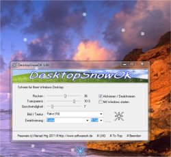 Schneeflocken fr den Windows Desktop