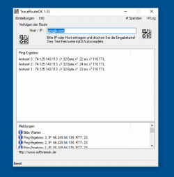 TraceRouteOK Ping Befehle ausfuehren 