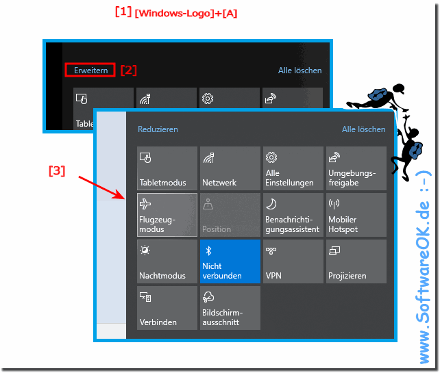 Flugmodus bei Windows 10 einschalten ausschalten!